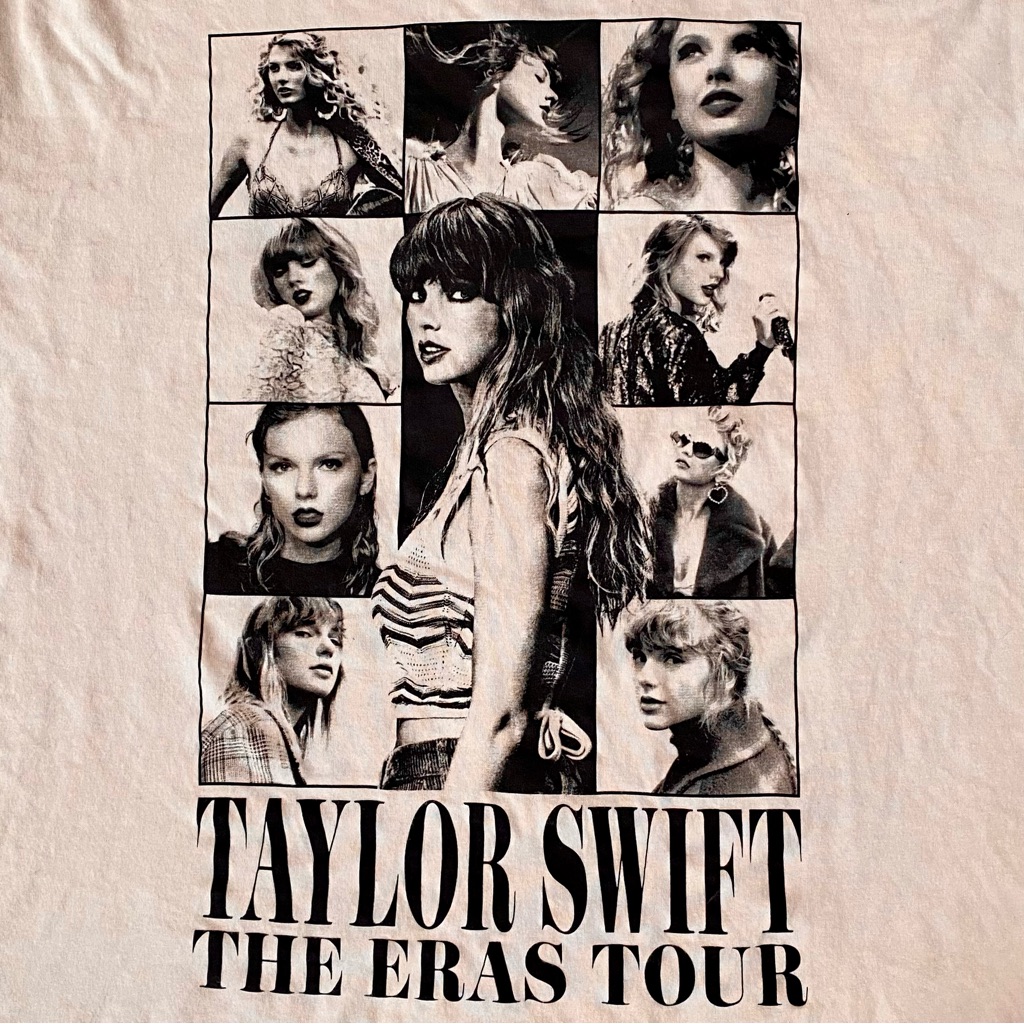Taylor Swift TShirt Womens S Beige The Eras Tour 20232024 Cities Double Sided